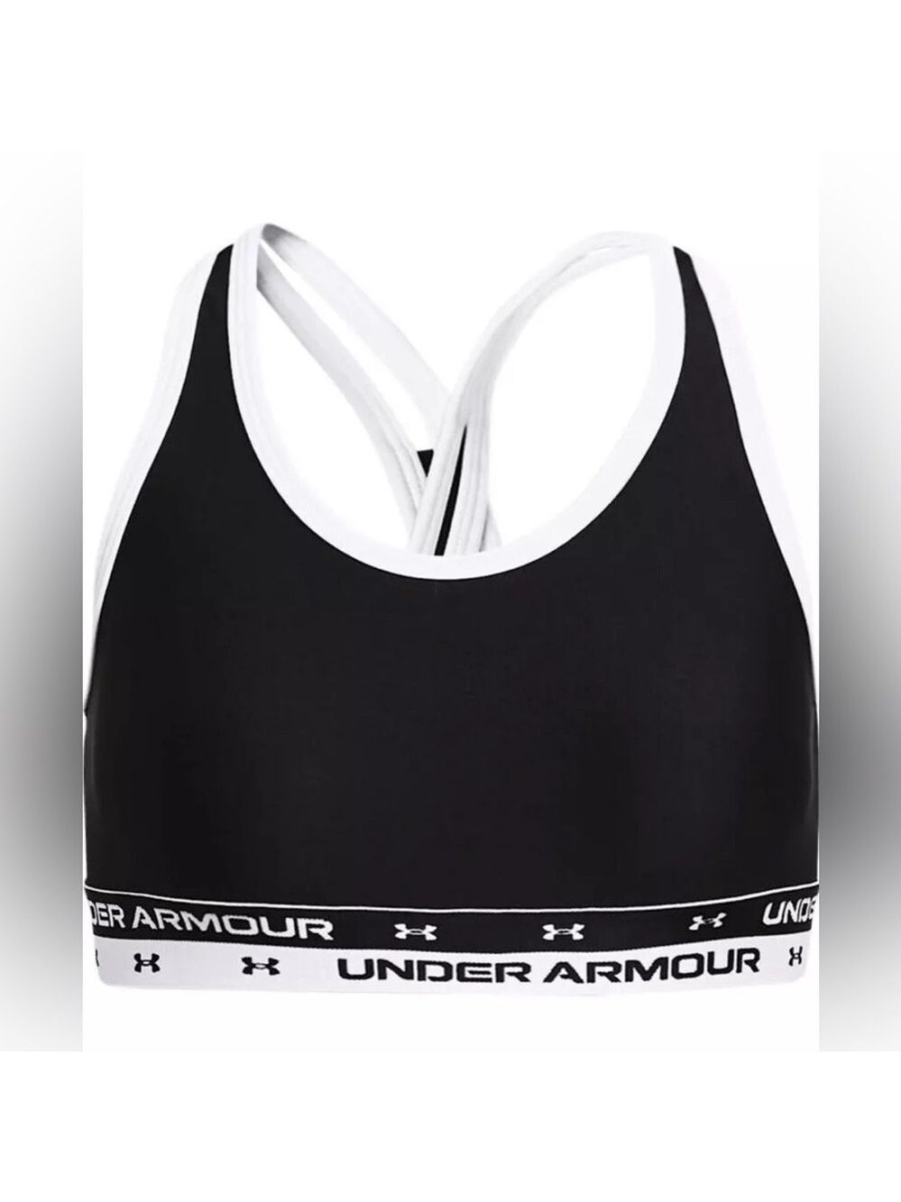 Young Girl Under Armour Black and White Racerback Sports Bra